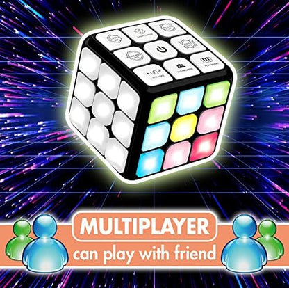 UNIQUE KIDS Flashing Cube Electronic Memory & Brain Game | 7-in-1 Handheld Game for Kids | STEM Toy for Boys & Girls | Fun Gift Toy for Ages 6-12