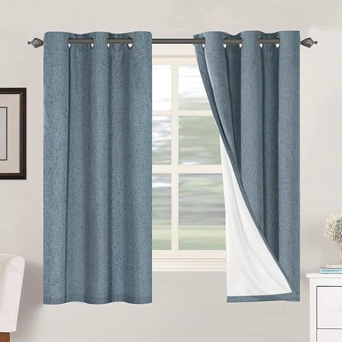 H.VERSAILTEX Primitive Linen Curtains 100% Blackout Curtain Drapes Burlap