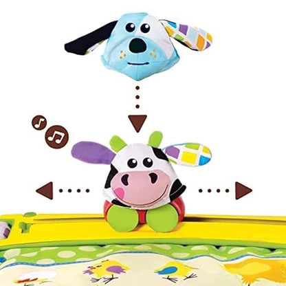 Yookidoo Baby Gym and Play Mat - 3 Stage Accessory Gym with Motorized Robot Track - 20 Development Activities - Age 0-12 Months (Tummy Time Playmat)