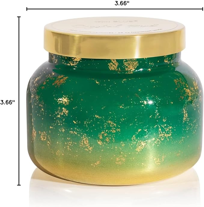 Capri Blue Glimmer Jar Candles - Luxury Holiday Scented Candles for Home - Long Lasting Soy Wax Blend - Scented Holiday & Home Decor - Crystal Pine Oversized Signature Jar (28 oz)