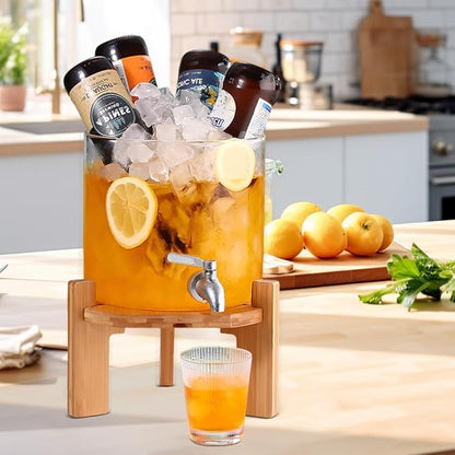 Beverage Dispenser, 1.5 Gallon Glass Drink Dispenser