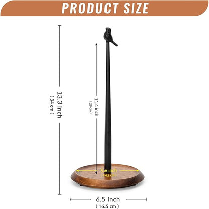 Wood Paper Towel Holder Countertop, Easy Tear Farmhouse Kitchen Towel Holder