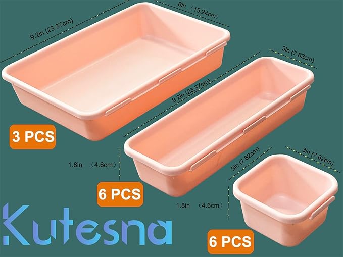 Kutesna 15 PCS Interlocking Desk Drawer Organizer Separator