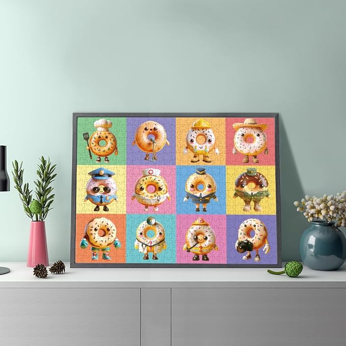 500 Pieces Jigsaw Puzzles for Adults and Teens and Kids Family Happy Games Puzzle Monster Series (Donuts Occupation)