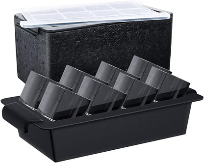TINANA Upgrade 2 Inch Clear Ice Cube Tray Make 8 Large Square Crystal Clear Ice