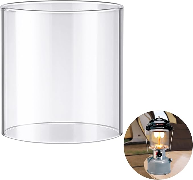 Propane Lantern Globe Glass Replacement Compatible with Coleman Fueled Lanterns, Standard Replacement Parts, Clear Lantern Mantles, Reusable Lantern Mantles Parts for Outdoor Camping Lantern