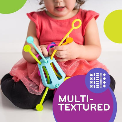 Mobi Zippee Activity Toy - Sensory Activities for Toddlers and Kids, BPA-Free & Food Grade Silicone, Montessori Learning Games for Ages +1 (Original)