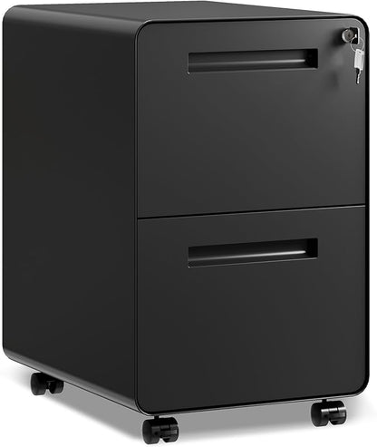 DEVAISE 2-Drawer Rounded Corner Metal File Cabinet