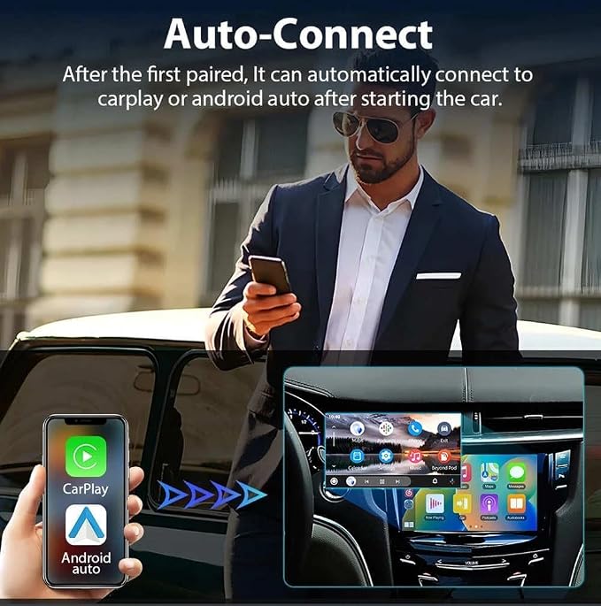 Wireless CarPlay Adapter 2-in-1 for Maserati MCPura 2026, USB Design Plug and Play Bluetooth Fast Connection Car Accessories,A