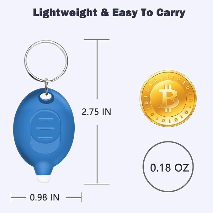 Mini LED Blue Light Keychain Flashlight, 12 Lumens Small Portable Pocket Torch, Ultra Bright Micro LED Keychain Light for Everyday Carry (6PCS)