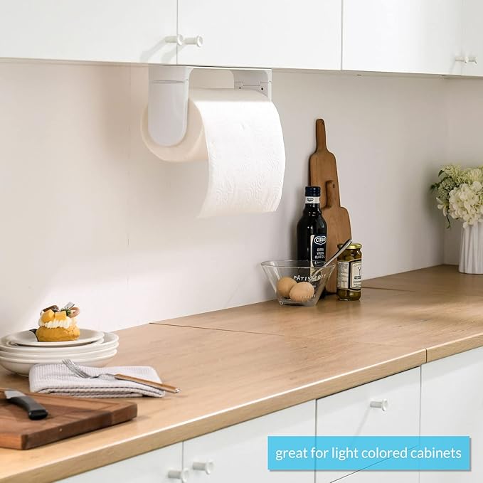 simpletome ONE Hand Tear Paper Towel Holder Under Cabinet Adhesive or Drilling