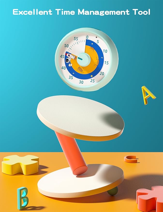 Visual Timer for Kids, 60-Minute Countdown Timer for Classroom Office Kitchen