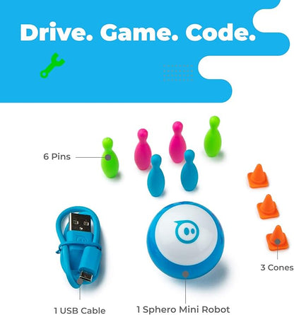 Sphero Mini (Blue) - Coding Robot Ball - Educational Coding and Gaming for Kids and Teens - Bluetooth Connectivity - Interactive and Fun Learning Experience for Ages 8+