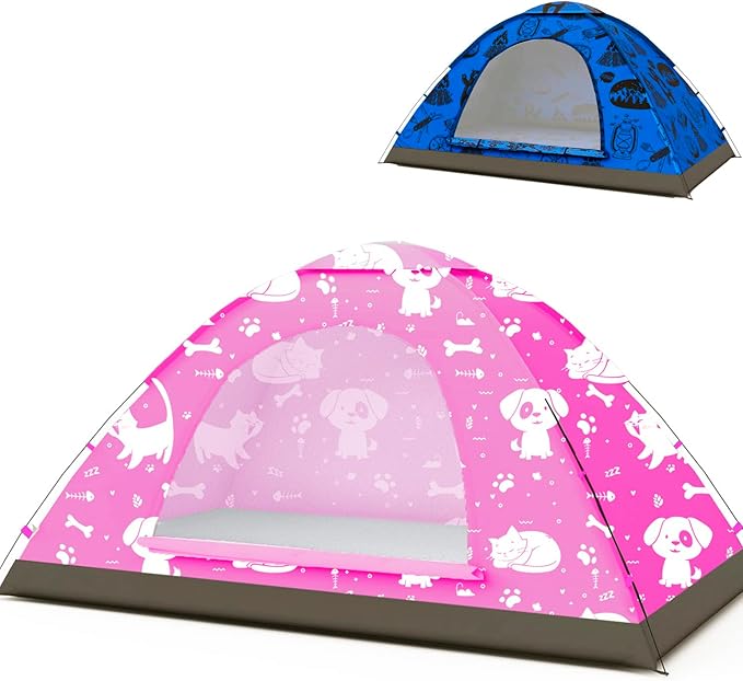 KidzAdventure 2 in 1 Indoor/Outdoor Tent for Kids, Small 1 or 2 Toddler/Kids Tent, Backpacking, Lightweight and Easy Pop up, Ideal for Backyard, Outside Camping, or Play Fort