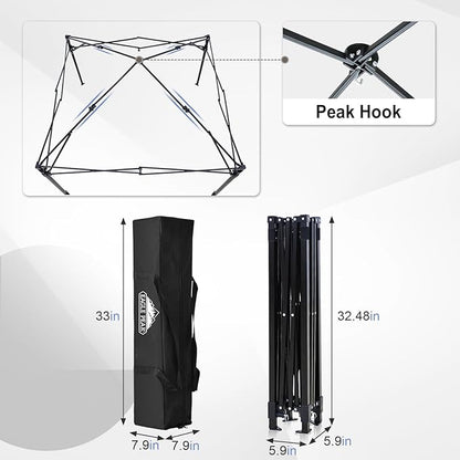 EAGLE PEAK Flex Ultra Compact 5x5 Pop-up Canopy, Sun Shelter, Changing Room, Portable Privacy Canopy Cabana for Pool, Fashion Photoshoots, or Camping, Black