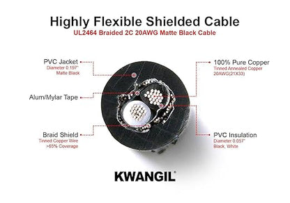 KWANGIL 2C 20AWG AMSB Shielded Cable Wire