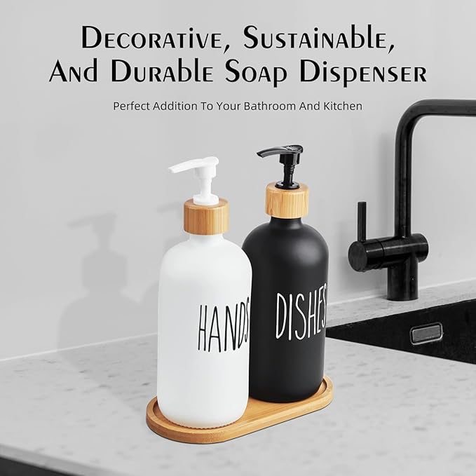 Arktek Glass Soap Dispenser Set