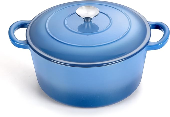 TeamFar 3qt Dutch Oven, Small Enameled Cast Iron Dutch Oven Pot