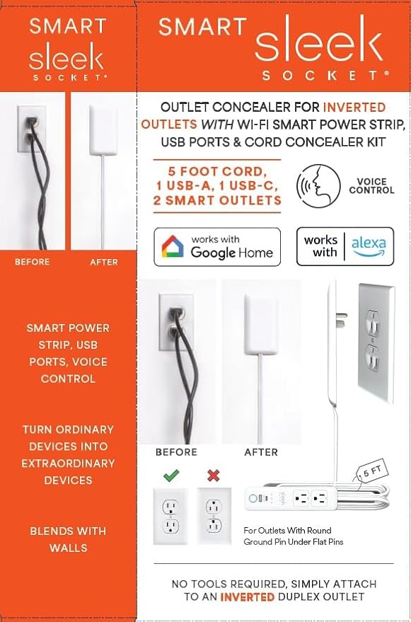 Smart Sleek Socket: Universal Outlet Concealer