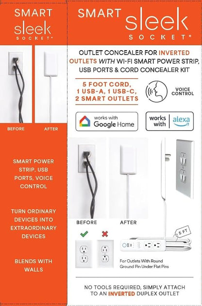 Smart Sleek Socket: Universal Outlet Concealer
