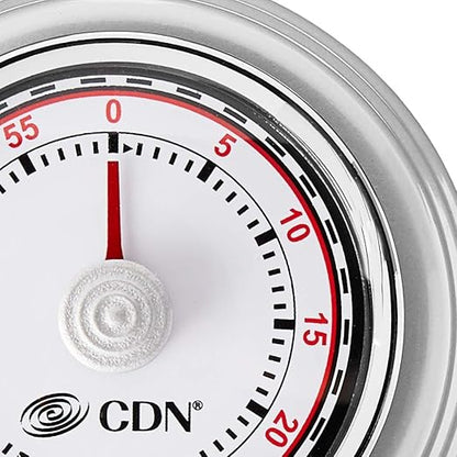 CDN Compact 60 Min Mechanical Timer-Silver