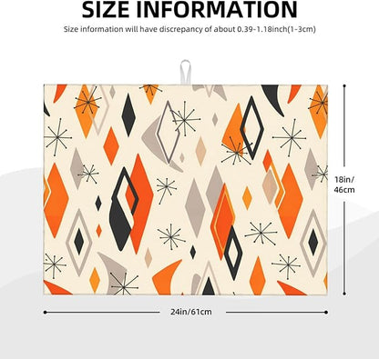 Retro Geometric Pattern Dish Drying Mat