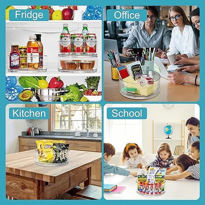 Sorbus Lazy Susan Organizer, Clear Turntable Organizer (Tall + 2 Flat)