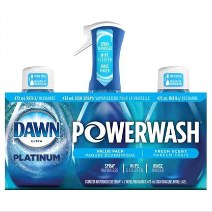 Dawn Platinum Powerwash Dish Spray Soap, Fresh Scent Refill- 16oz