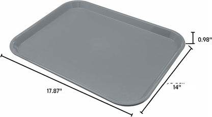 Carlisle FoodService Products Cafe Fast Food Cafeteria Tray with Patterned Surface for Cafeterias, Fast Food, And Dining Room, Plastic, 17.87 X 14 X 0.98 Inches, Black, (Pack of 12)