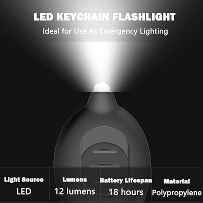 Mini LED Keychain Flashlight, Ultra Bright Micro Pocket Light, Small White Light Keychain Flashlight, Emergency LED Key Ring Flashlight, Batteries Included (12PCS)