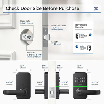 Smart Door Handle Lock with Keypad: Kucacci Keyless Entry Digital Knob