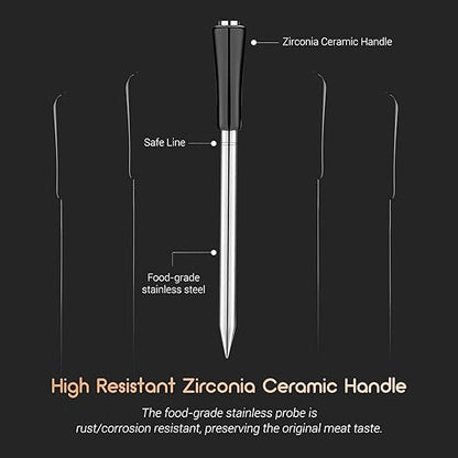 INKBIRD Meat Thermometer Wireless, Smart Bluetooth Meat Thermometer, IP67 Waterproof Wireless Meat Probe with Rechargeable Box for Outdoor Grill Smoker BBQ Rotisserie iOS & Android App