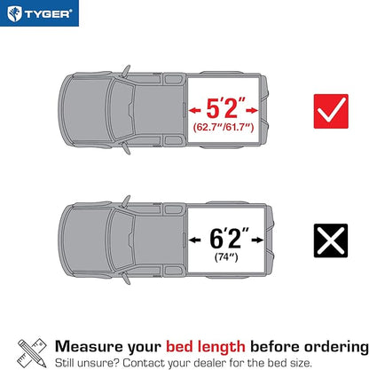 Tyger Auto T3 Soft Tri-Fold Truck Bed Tonneau Cover Compatible with 2015-2022 Chevy Colorado / GMC Canyon | Fleetside 5'2" Bed (62") | TG-BC3C1039