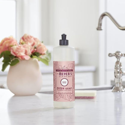 Mrs. Meyer's Liquid Dish Soap Rose Scented, 16 OZ. (Pack of 6)