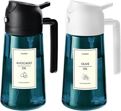 TrendPlain 16oz/470ml Blue Glass Olive Oil Sprayer