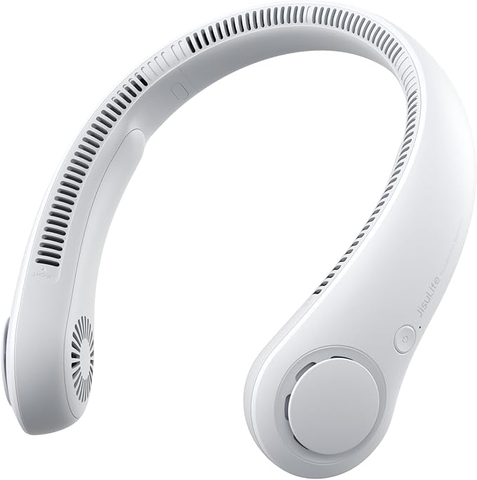 JISULIFE Portable Neck Fan, Hands-Free Bladeless, 5 Speeds, 4000 mAh Battery
