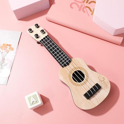 Kisangel 1pc Wooden Kids Ukulele Toy Toddler Guitar Classical Instrument Ukulele Musical Toy for Preschool Children (Beige)