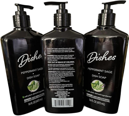 3 Pack Dishes Peppermint Sage Dish Soap eco friendly product