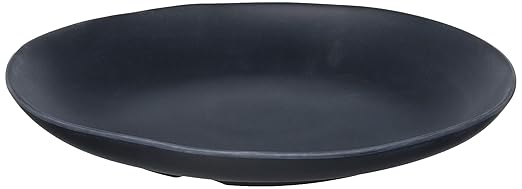 Carlisle FoodService Products Ridge Reusable Plastic Plate Dinner Plate for Home and Restaurant, Melamine, 10.5 Inches, Slate, (Pack of 12)