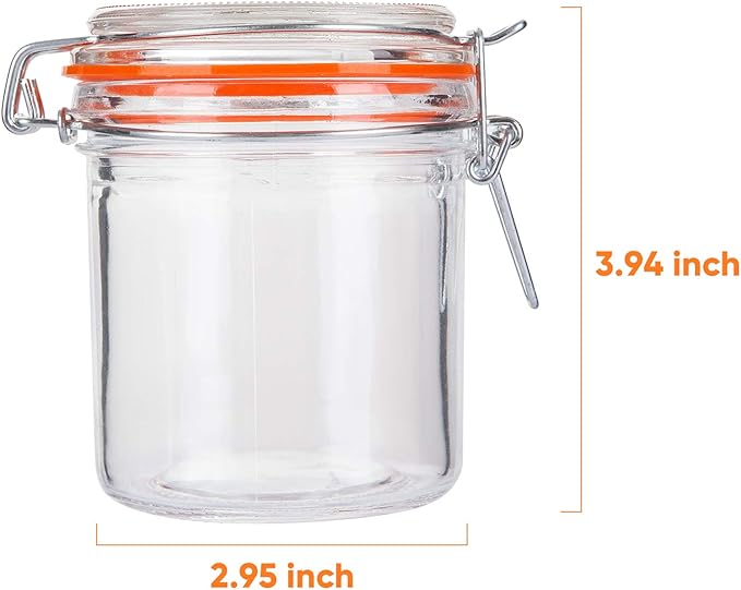 Glass Jars With Airtight Lids, Mason Jars 8 oz, Glass Jar With Leak Proof