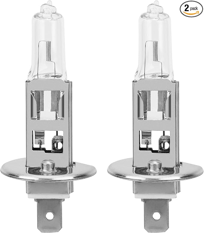 H1 Halogen Headlight Bulb, 12V 55W H1 Halogen Headlamp 5000K Auto Car Low High Beam Light Bulbs for Fog light Replacement,Not fit 24V Vehicles,Pack of 2