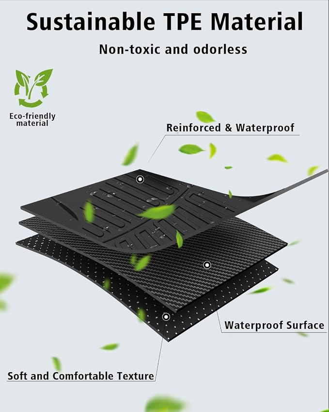 Floor Mats Custom for Ford Transit 2015-2021 150/250/350/350HD w/Carpet Flooring (Not for Transit Connect Models) All Weather TPE Rubber 1st Row Anti-Slip Floor Liners for Transit Accessories