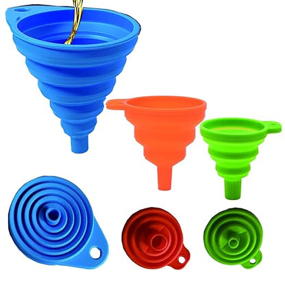 Kitchen Funnel Set of 3, Medium and Large, Kitchen Gadgets Accessories Foldable