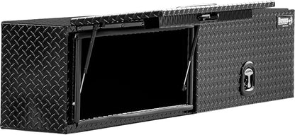 Buyers Products 1721356 Topsider Truck Tool Box, 16x13x88 Inch, Gloss Black Diamond Tread Aluminum, Dual Flip-Up Doors, Locking Compression Latch, Weather Resistant, No-Drill Mount, Made in USA