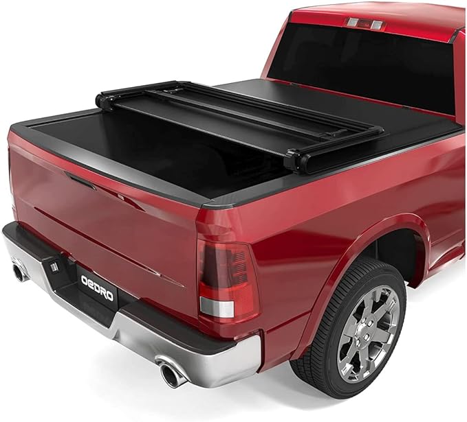 oEdRo Soft Tri-Fold Truck Bed Tonneau Cover Compatible with Dodge Ram 1500 2002-2026 (Inclu. Classic & New), Fit for Dodge Ram 2500 3500 2003-2026, Fleetside 6.4 Ft Bed w/o Ram Box