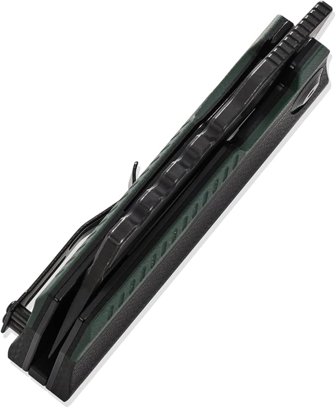 Sitivien ST155 Folding Knife,Sandvik 14C28N Steel Blade,G10 Handle EDC Tool Knife Pocket Knife for Fishing,Camping,Hiking(Black+Green) …