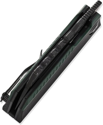 Sitivien ST155 Folding Knife,Sandvik 14C28N Steel Blade,G10 Handle EDC Tool Knife Pocket Knife for Fishing,Camping,Hiking(Black+Green) …