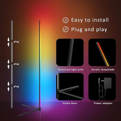 Tyute Corner Floor Lamp 2 Pack, LED Lamps