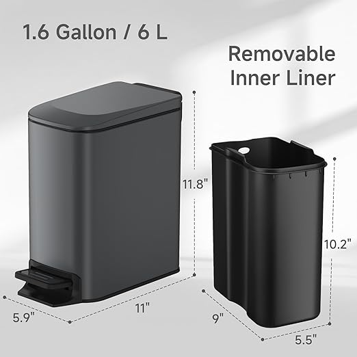 TIPGO Slim Bathroom Trash Can