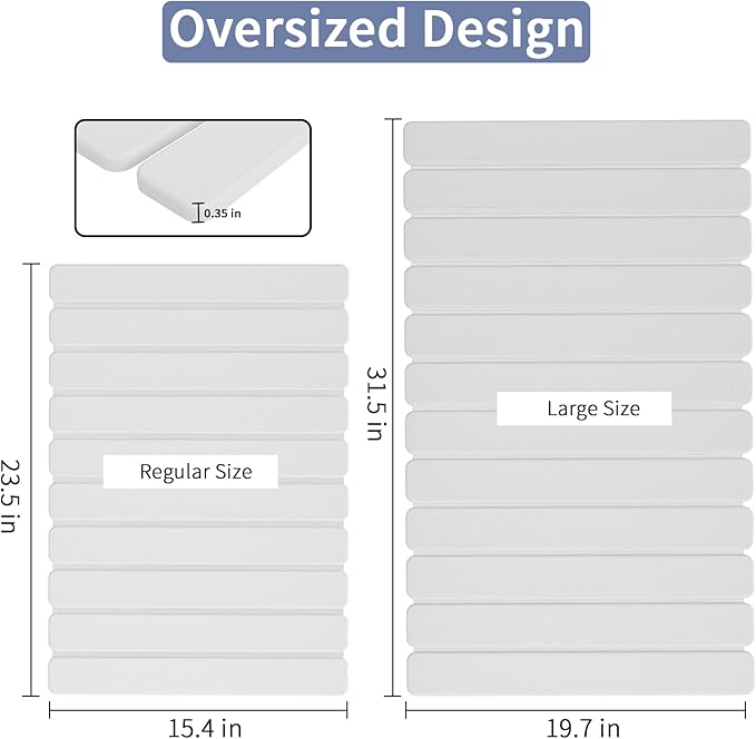 Large Stone Bath Mat 31.5 x 19.7in, Quick Dry Diatomaceous Earth Mats